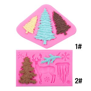 Silicone Christmas Tree Molds Pink 2-Pack – Premium Food-Grade Non-Stick Baking & Craft Molds for Festive Decorations