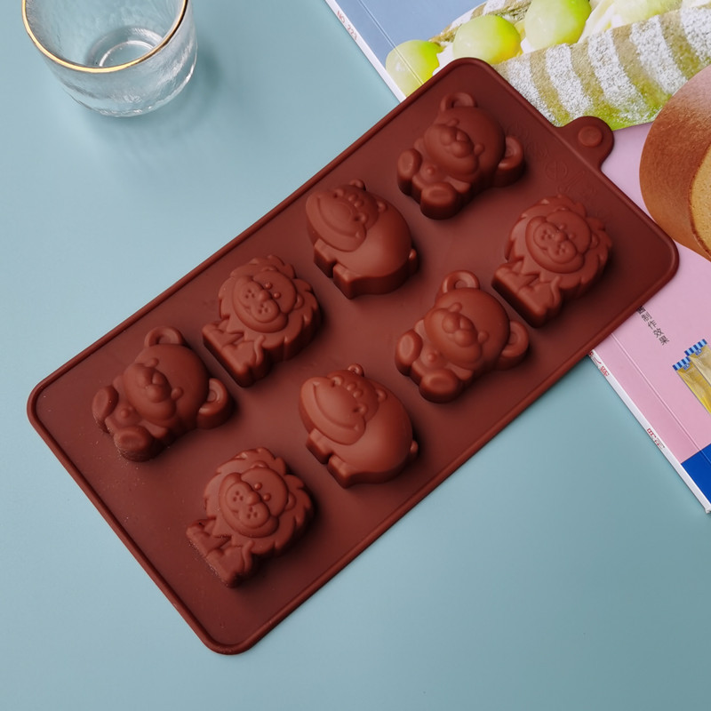 Silicone Bear & Lion Chocolate Mould for Kids | Food-Grade Non-Stick Cake & Chocolate Mold | Reusable Baking Mold for Home Use