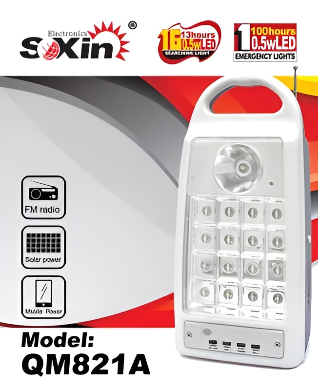 Multifunction Rechargeable Emergency Light (QM821A) (Random color) - Image 3