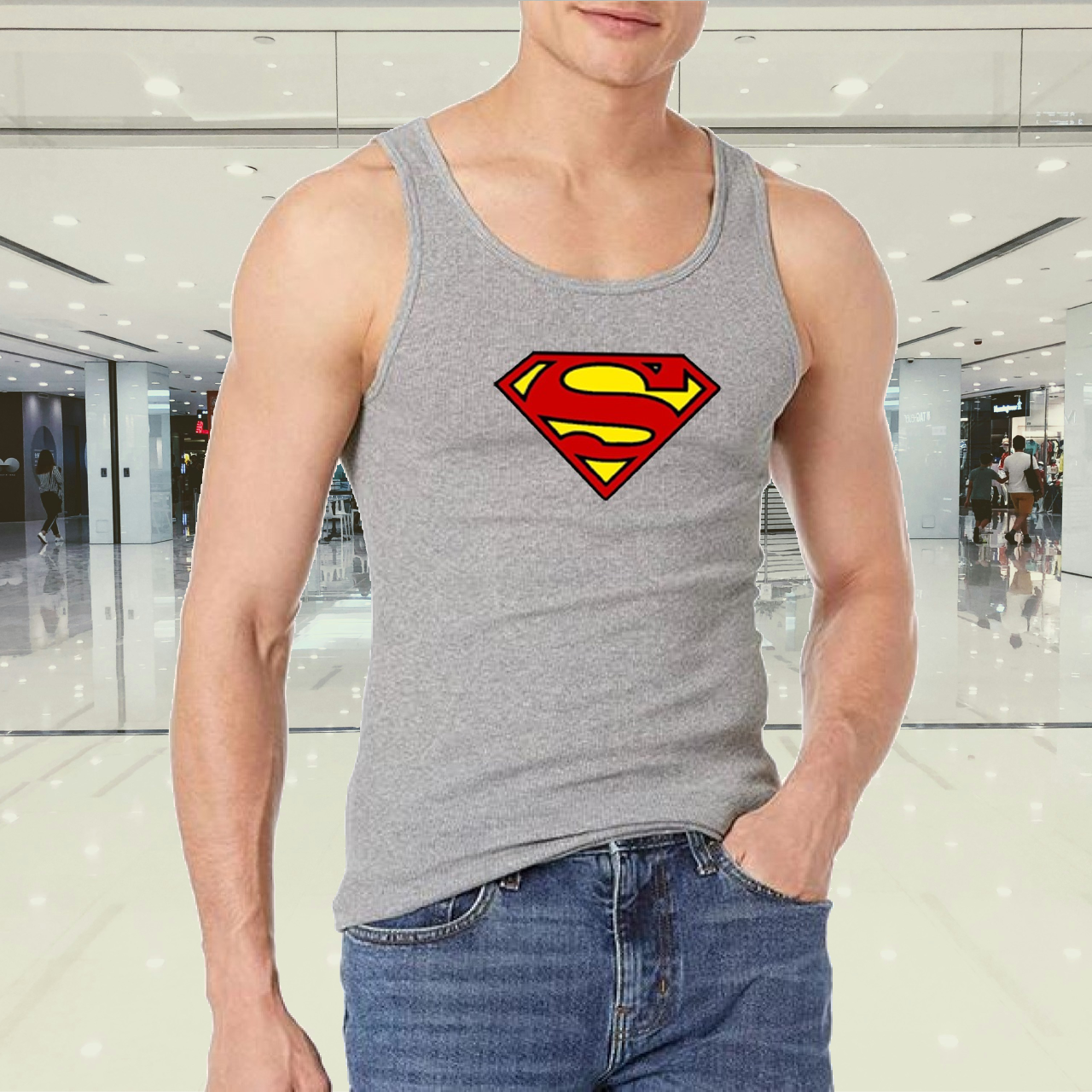 Superman Jersey Gym Sando Tanks Top For Men - Image 2