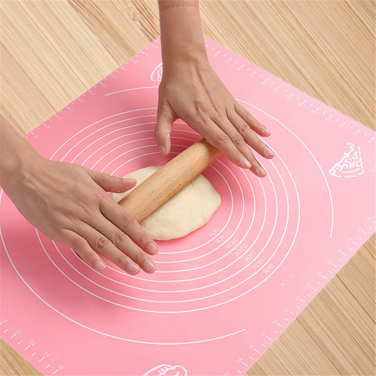 Silicone Baking Mat With Measurements Heat Resistant Cookie Sheet Oven Liner | Non Stick Flour Rolling Mat