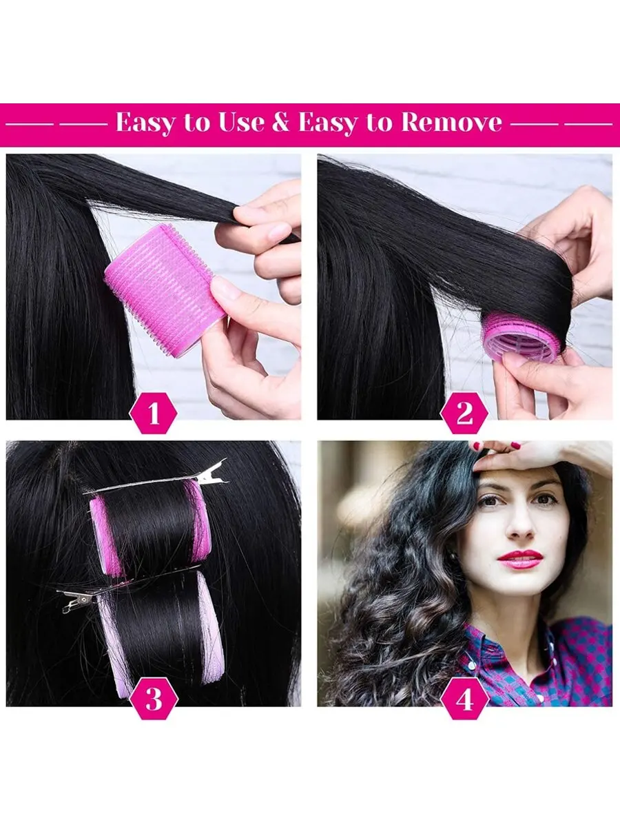 Magic Hair Roller Self-Grip Holding Rollers Hairdressing Curlers Hair Design Sticky Cling Style (12 Pcs) (random color) - Image 3