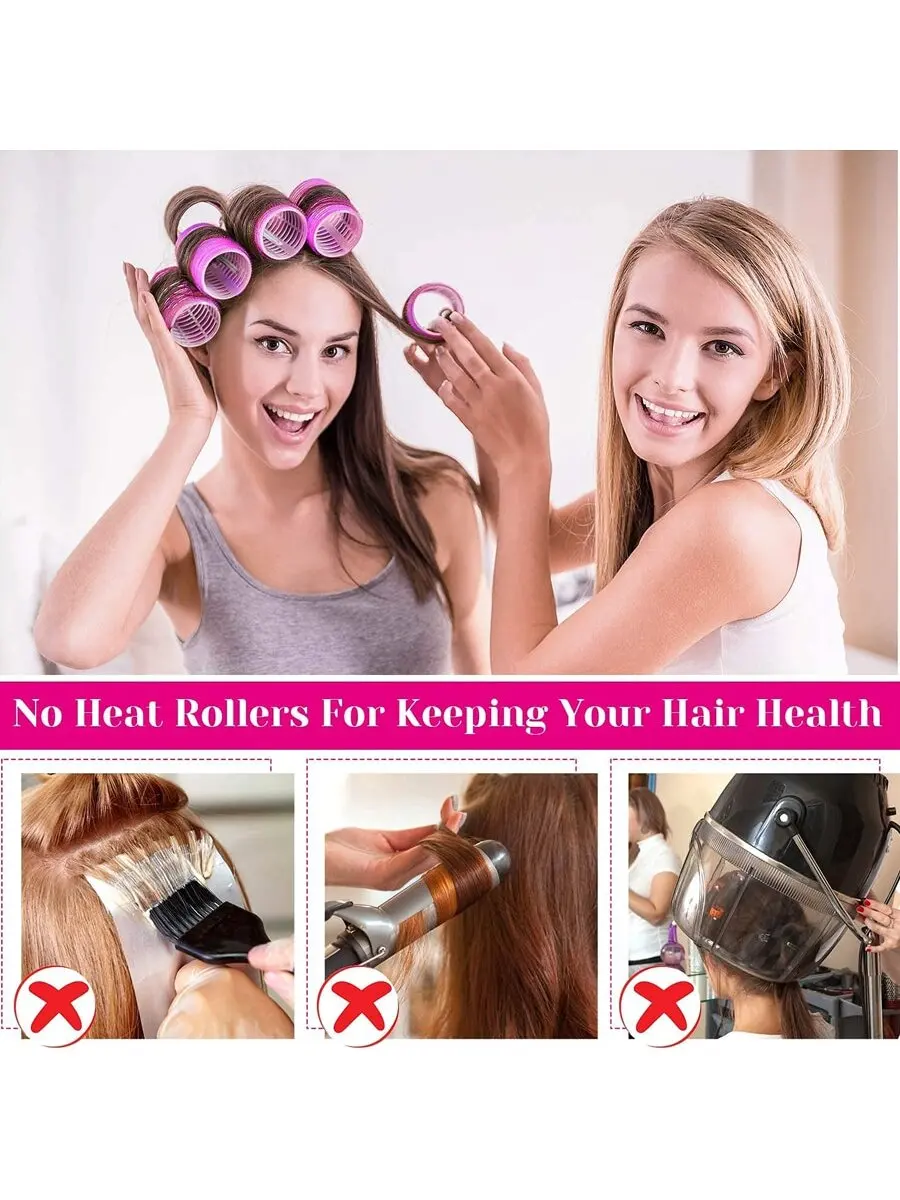 Magic Hair Roller Self-Grip Holding Rollers Hairdressing Curlers Hair Design Sticky Cling Style (12 Pcs) (random color) - Image 4