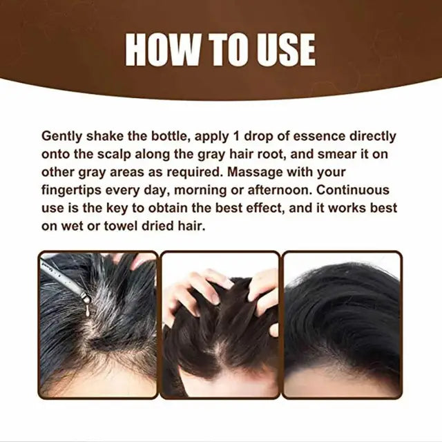 Anti-Greying Hair Spray | Drakkar Spray for Hair | Organic Ganoderma Inverted Essence for Grey Hair | Darkens Hair Naturally Without Damage - 30ML - Image 3