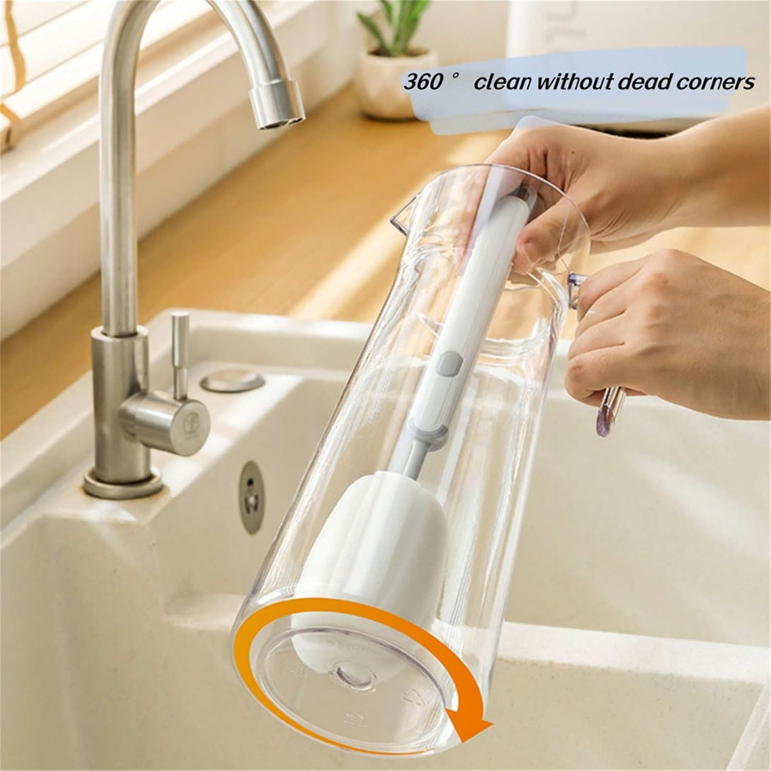 Long Handle Cup Cleaner Brush - Sponge Bottle Cleaner Brush for Cups, Water Bottles ( Random Color) - Image 2