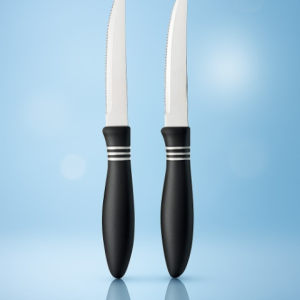 2 Pcs Concord Stainless Steel Kitchen Knife Multipurpose Table Knife with Serrated Edge, 12 cm (Random color)