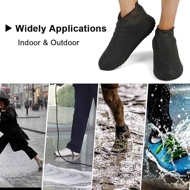 (pair) Waterproof Shoe Covers - Reusable Silicone Shoes Covers for Rain (random color) - Image 2