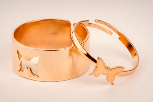 2pc Butterfly Couple Ring - Image 3