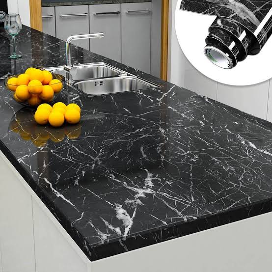 Self Adhesive Marble Sheet for Kitchen / Waterproof Anti Oil & Heat Resistant Wallpaper Sheet (Random Color) - Image 4
