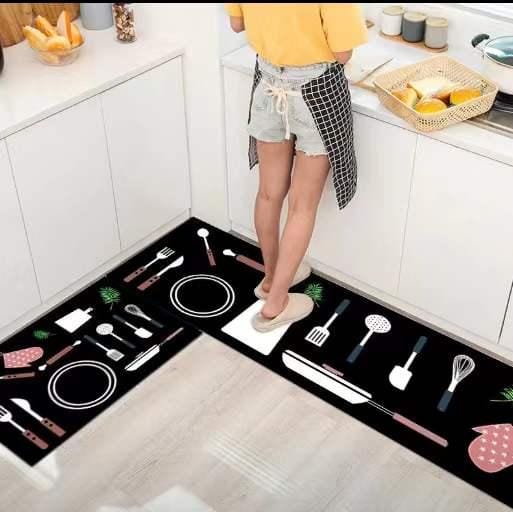 Antislip mats pack of 2pcs (Random Design)size:40*120&40*60cm - Image 3