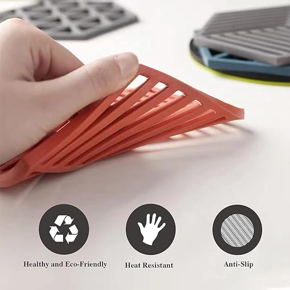 1PCS Multifunction Heat Resistant Silicone Mat Drink Cup Coasters Nonslip Pads Pot Holder Table Placemat Kitchen Accessories (random color) - Image 3