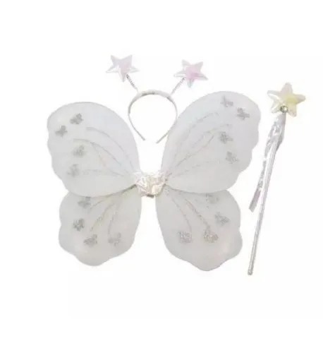 Kids Baby Fairy Wings Fashion Butterfly Wings Dress Up Party 3 pcs set (wing+Stick+ hairband) - Image 2