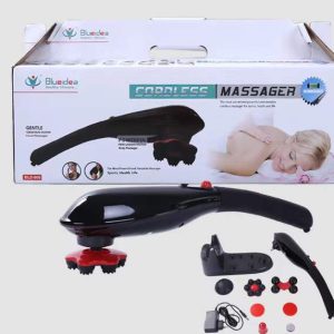 Blue idea Rechargeable Cordless Massager with different heads | Deep Massager for Muscles Neck Cordless Electric Body Massager