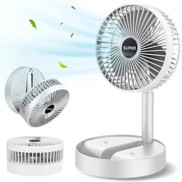 Folding Telescopic Floor Fan Summer Silent Desktop Direct electric Fan For Office Bedroom School (random Color ) - Image 2