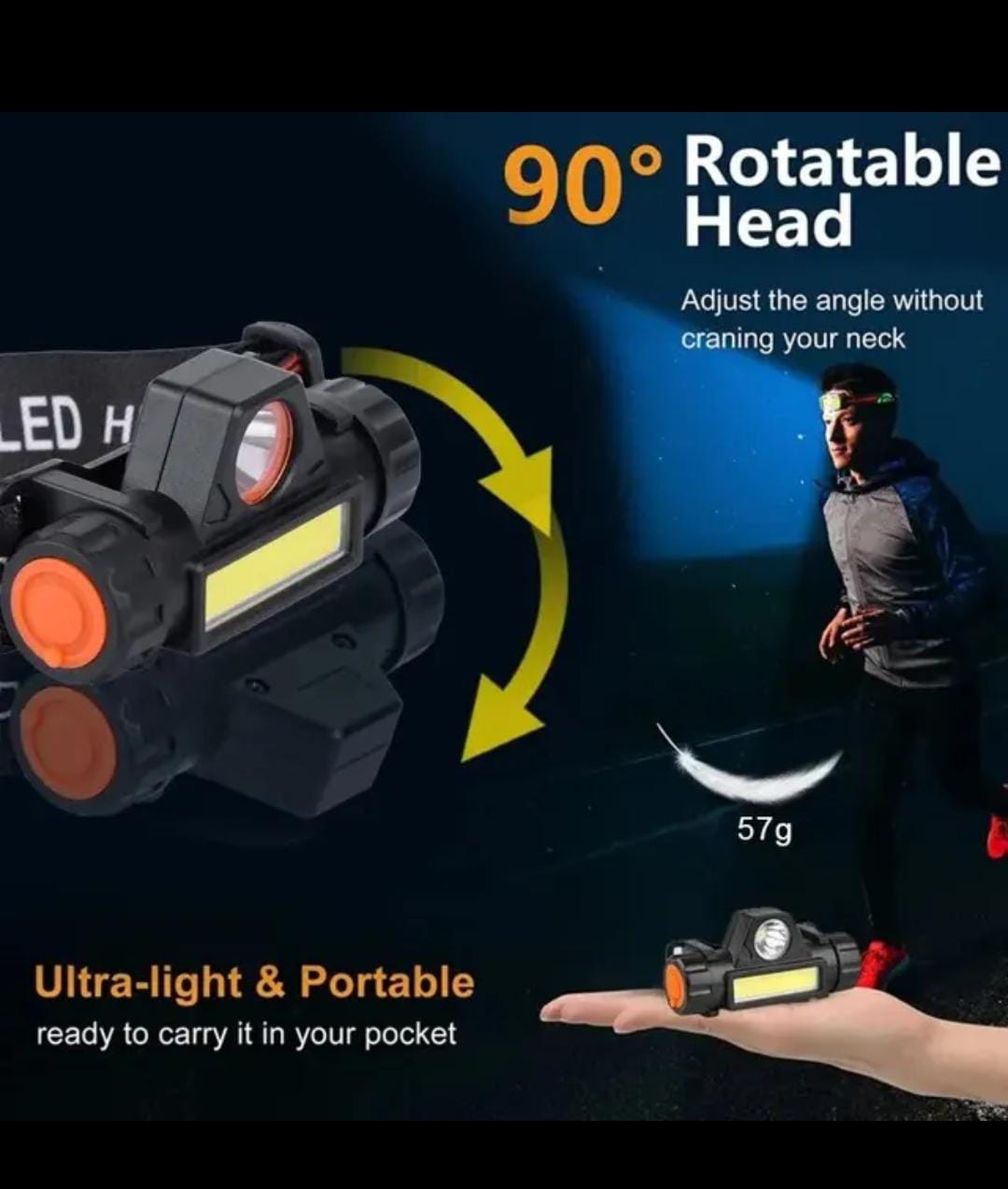 Portable Mini High Power LED Headlamp Flashlight for outdoor camping and cycling, hiking, working, racing - Image 2
