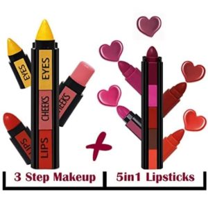 3 in 1  HUDA  Beauty  Professional  Eyes Cheeks Lips (Lipsticks)