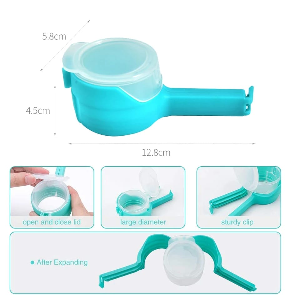 Food Sealing Clip with Discharge Nozzle Plastic Bag Moisture Sealing Clamp Food Saver Kitchen Snack Tool (Random Color) - Image 3
