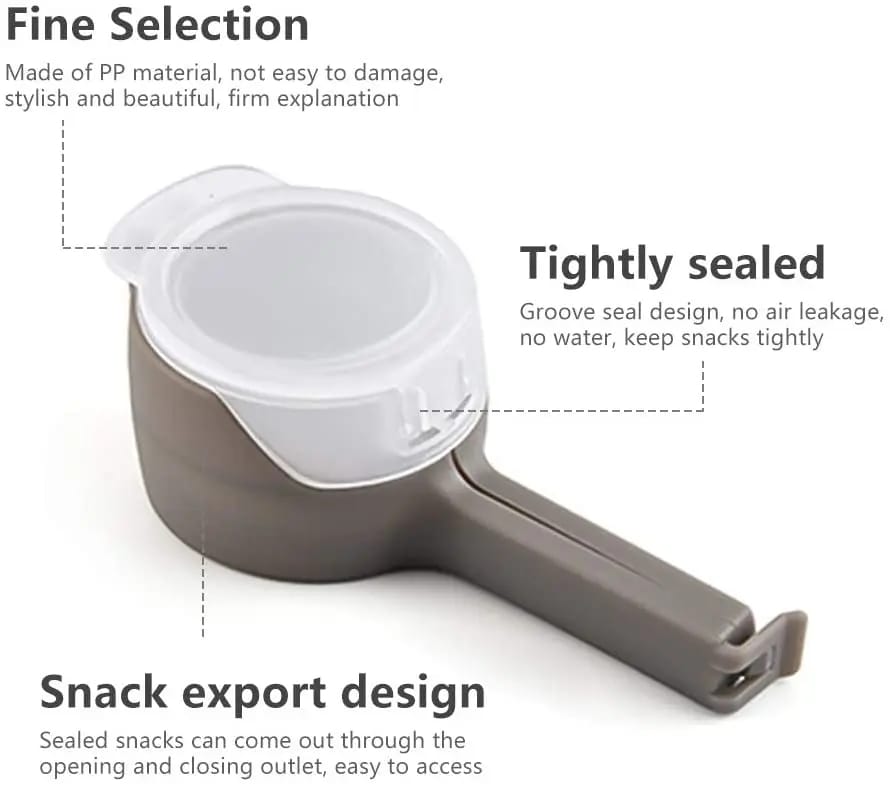 Food Sealing Clip with Discharge Nozzle Plastic Bag Moisture Sealing Clamp Food Saver Kitchen Snack Tool (Random Color) - Image 2