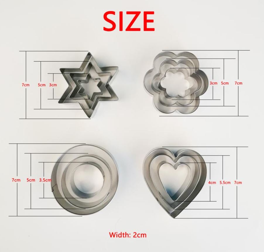 12-Piece Stainless Steel Cookie Cutter Set DIY Baking Molds in Star, Heart & Various Shapes Multi-Purpose Kitchen Tools for Cookies, Cakes, Fried Eggs & More - Image 5