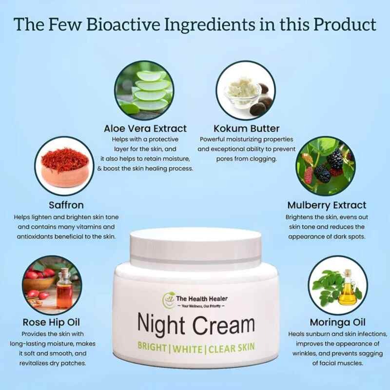 Sealed Packed | The Health Healer Night Cream | High Quality Whitening Cream – 50g - Image 2