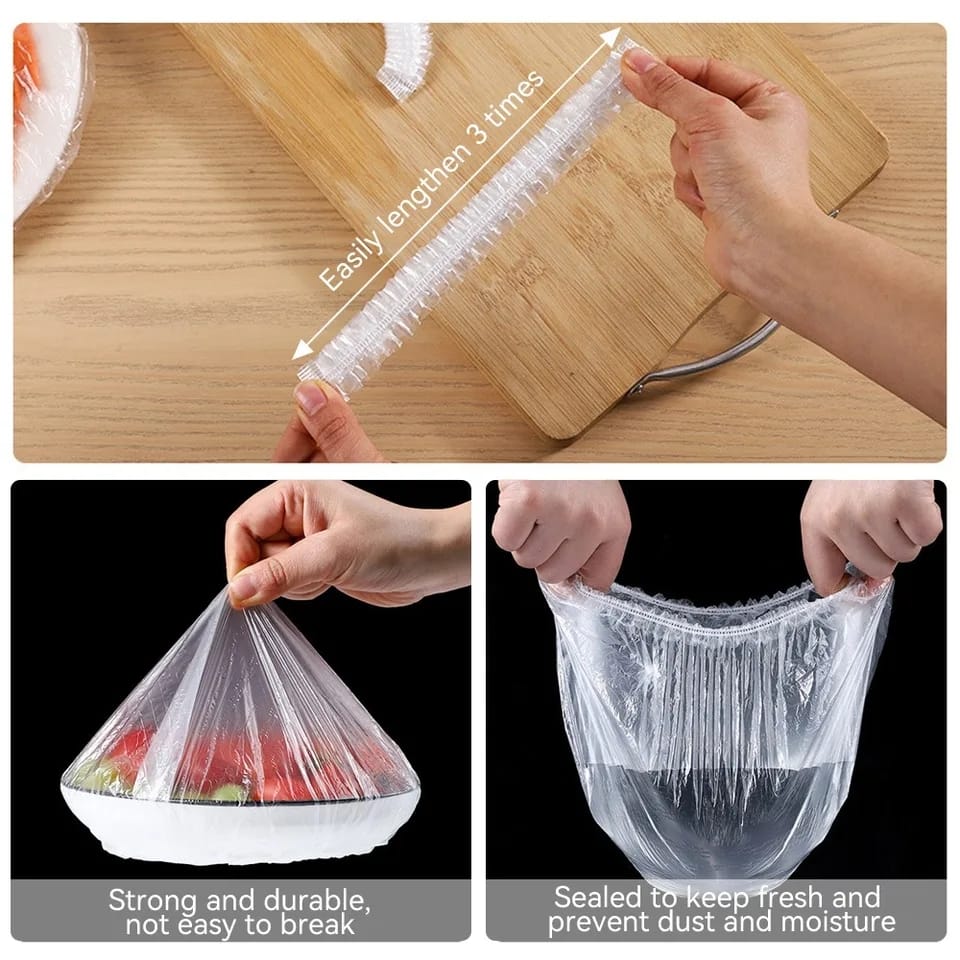 100 pcs Disposable Food Cover Plastic Shopper Bags - Image 5
