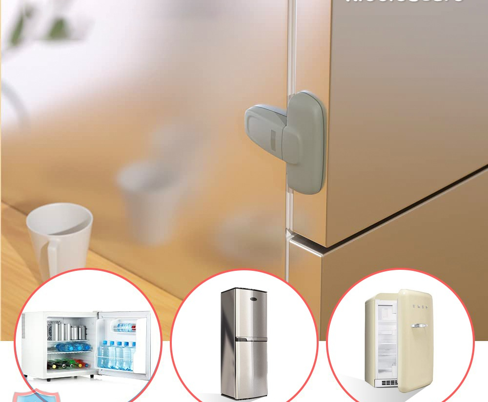 Child Safety Fridge Lock , Baby Safety Refrigerator Freezer Door Lock, No Tools Need or Drill - Image 3