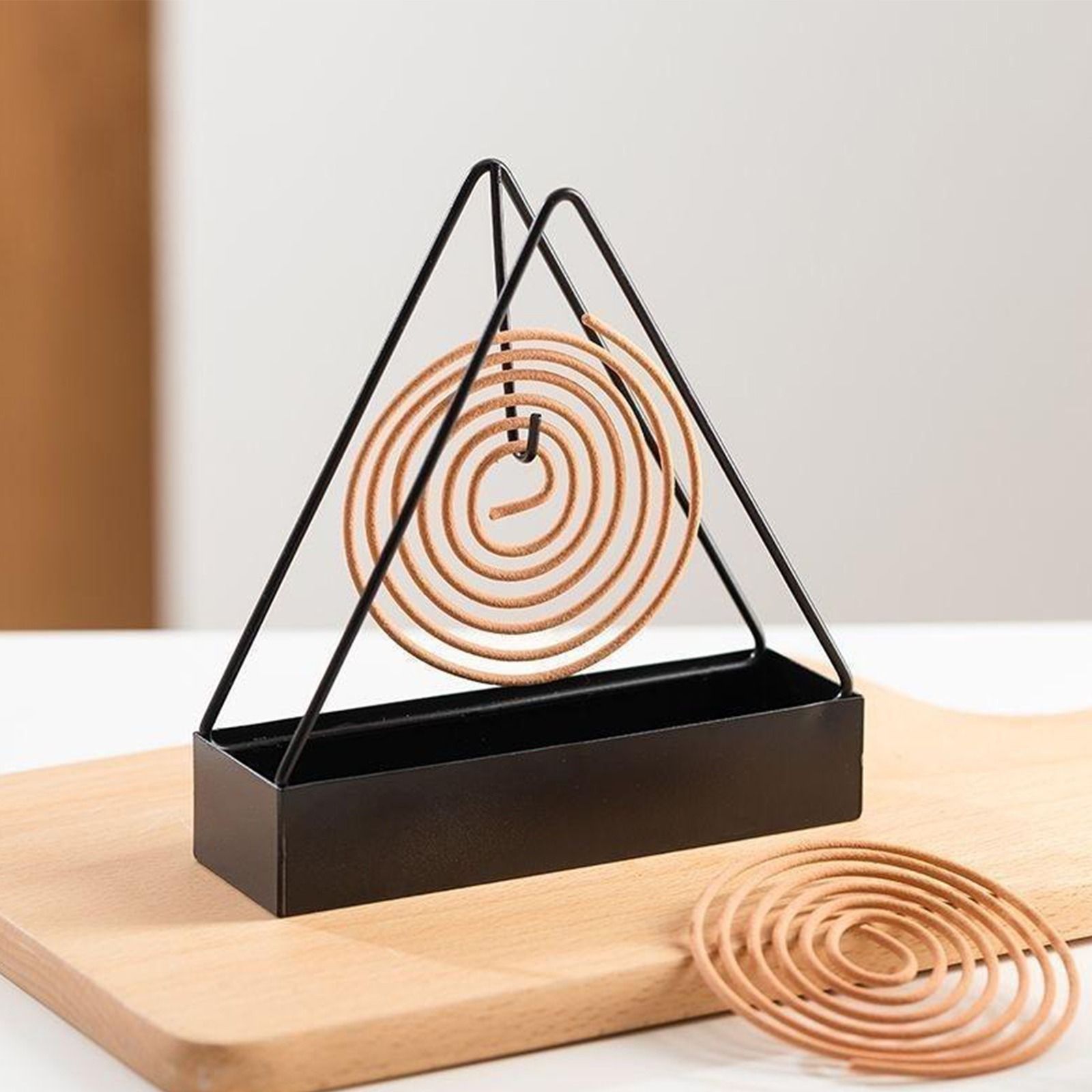 Simple Triangle-shaped Iron Mosquito Coil Holder Creative Hanging Or Standing Incense Burner - Image 5