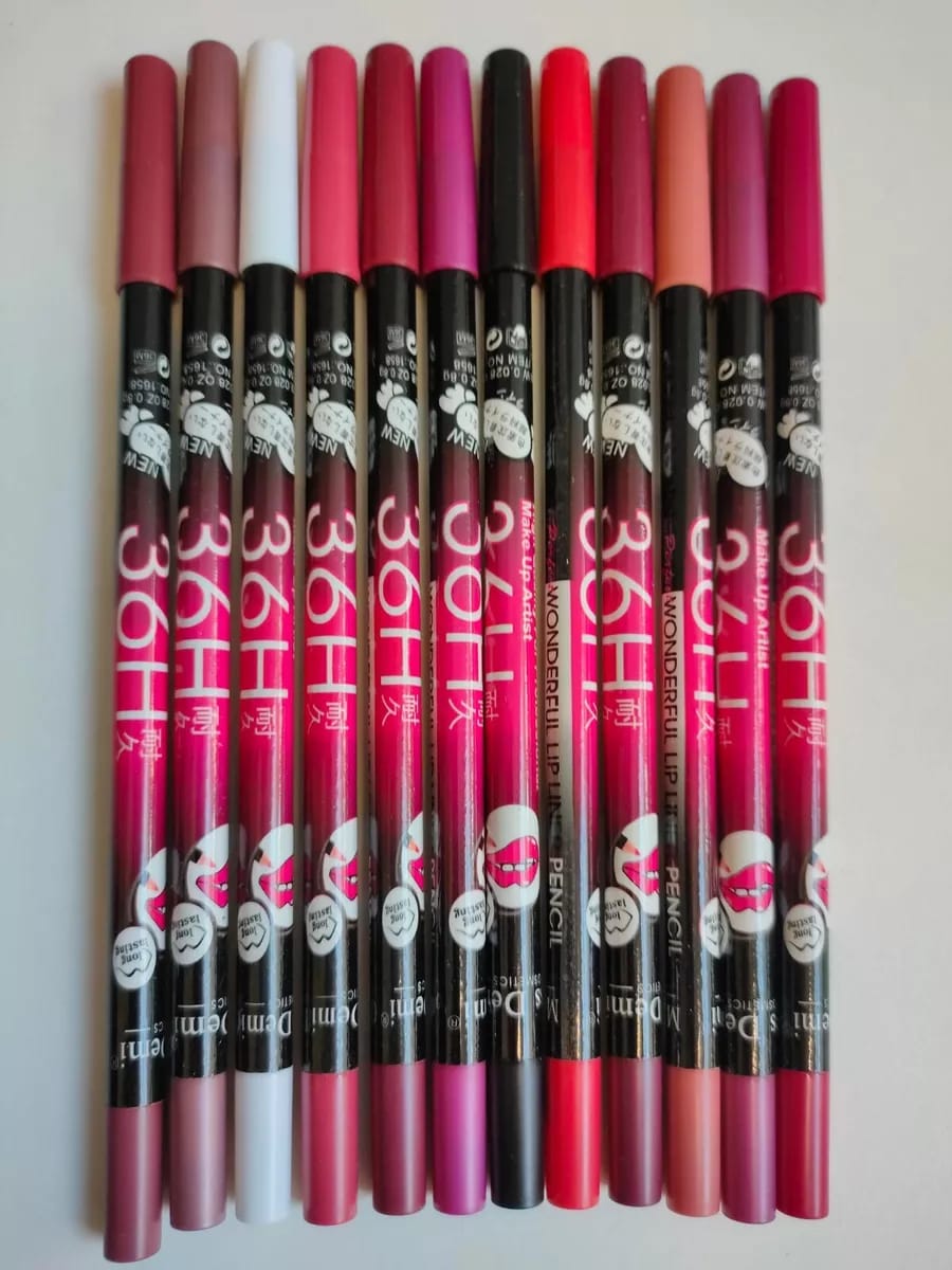12 Pcs 36H Matte Finish Lip Pencil Set - Image 3