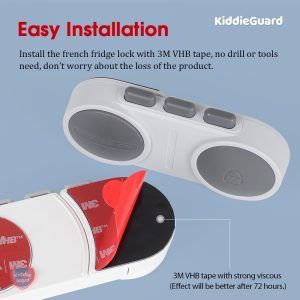 Multipurpose French Fridge Lock 3M VHB Tape, for installation no drills or tools needed (Random color)