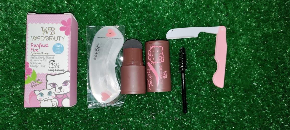 3 in 1 Eye brow Deal eyebrow stamp, Eye brow pencil, eyebrow razor tinkle - Image 2