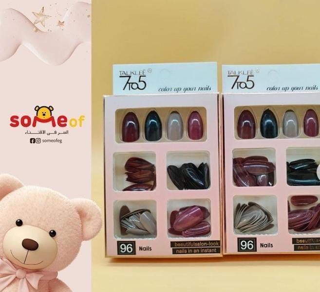 96 PCs nails without glue or sticker (Random Color) - Image 4