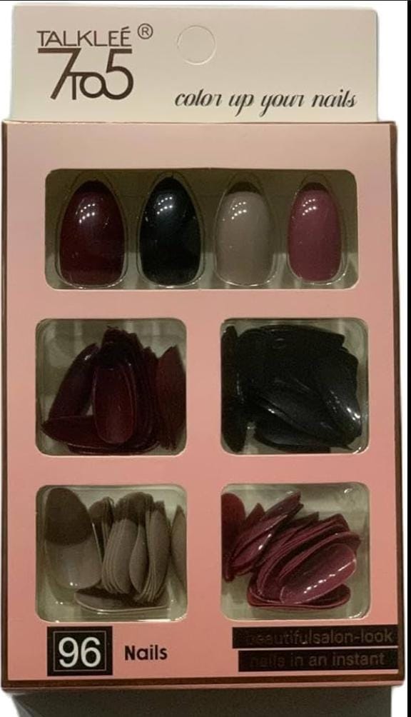 96 PCs nails without glue or sticker (Random Color) - Image 3