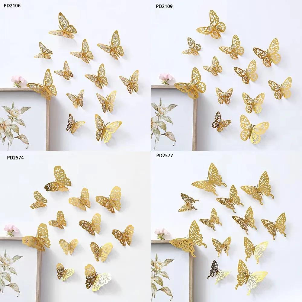 3D Wall Stickers Hollow Butterfly for Kids Rooms Home Wall Decor DIY Fridge stickers Room Decoration - Image 3