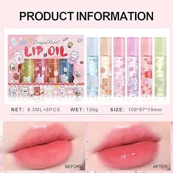 pack of 6 Lip Oil for winters Glossy lips - Image 5