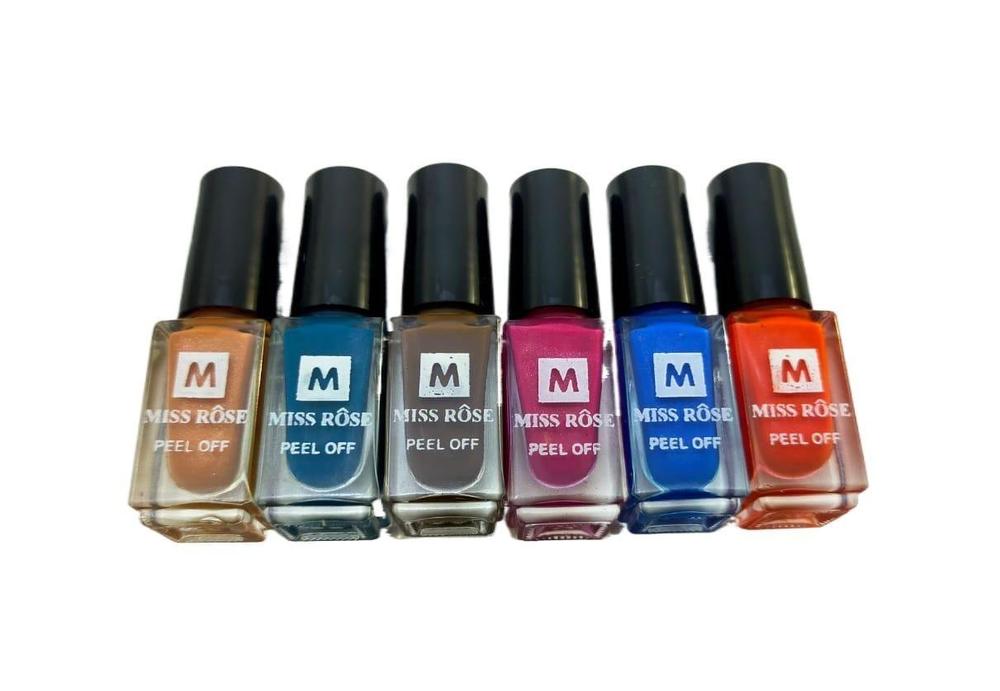 Pack Of 6 Miss rose peel off nail polish - Image 5