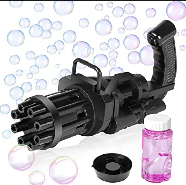 8 Hole Massive Bubble Gun_Gatling Bubble Machine 8 Hole Bubble Blower Automatic Bubble Maker Electric Bubble Gun (Random Color) - Image 2