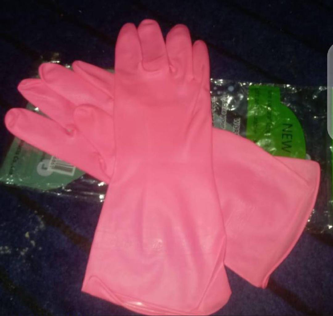 Dishwashing Rubber Gloves Non-Slip Household Laundry Kitchen Cleaning Gloves - Pair (Random color) - Image 5