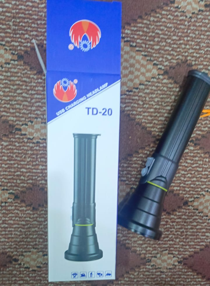 Rechargeable Flashlight | Usb charging headlamp | Waterproof Torch light TD-20 - Image 2