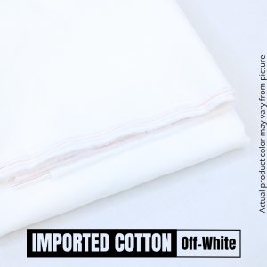 2 Piece OFF WHITE UNSTITCHED FABRIC Gents Cotton