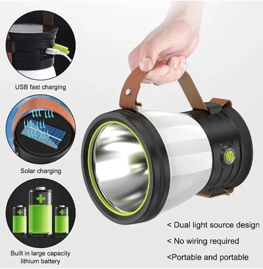 Emergency Light Multifunctional Camping Lantern Lamp, Black and White - ZJ-1158 - Image 2
