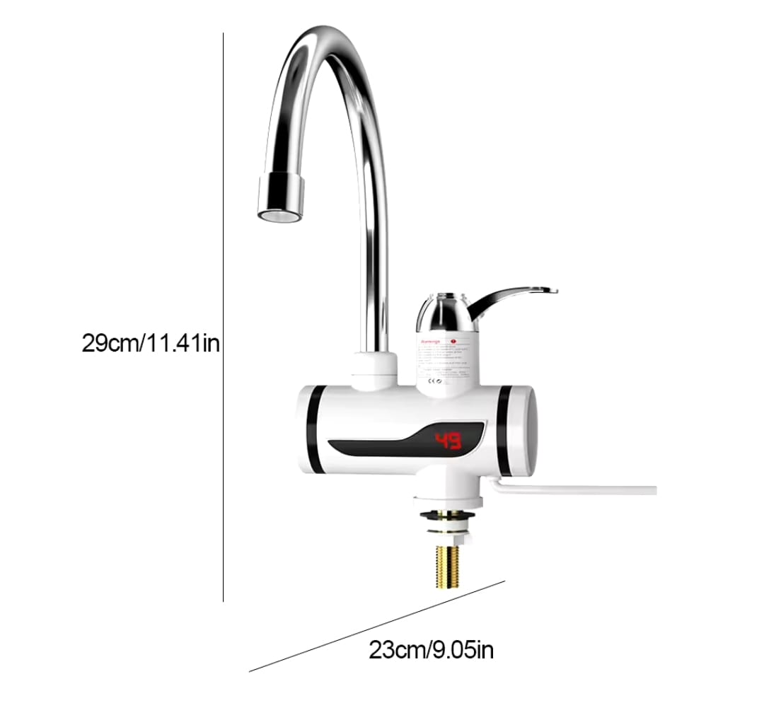 Hot Water Tap Instant Heating Electric Water Heater Faucet With Digital Display And Shower Head For Kitchen And Bathroom (Without Shower) - Image 2