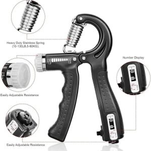 Hand Grip Strengthener Adjustable Resistance Wrist Strengthener Forearm Gripper Hand Workout Strength Trainer with counter (Random colour)