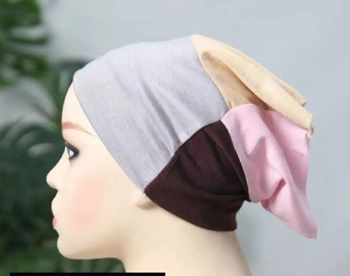 Multicolor Womens Jersey 4-in-1 Underscarf Tube Cap Soft, Stretchable Hijab Inner (Random color) - Image 2