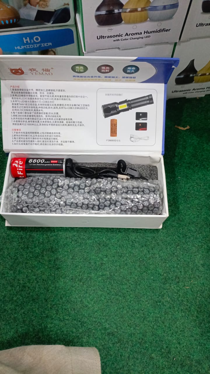 LED Flashlight YM-P19-TG (1 power + 1 large, acc. + TYPE-C) zoom - Image 3