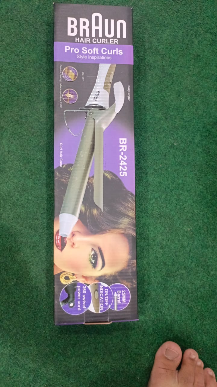 Braun Hair Curler Pro Soft Curls Ceramic Coating with 25mm barrel, Rapid Heating 200? in 30 Sec, PTC Heating Body, 35 Watt Energy-Efficient, 100-240V 50/60Hz Model BR-2425 - Image 4