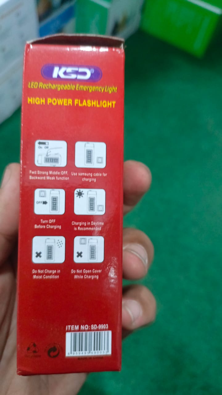 KSD high power Flashlight Emergency light SD 9903 (Random Color) - Image 2