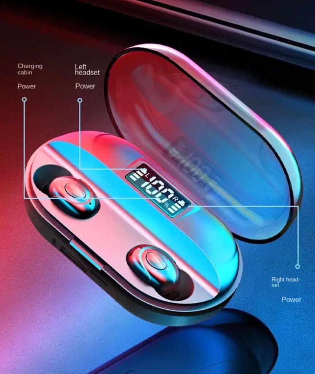 T2 TWS Wireless Earbuds Bluetooth 5.1 with LED Indicator, Type-C Charging Case, Noise Reduction & Long Battery Backup - Image 2