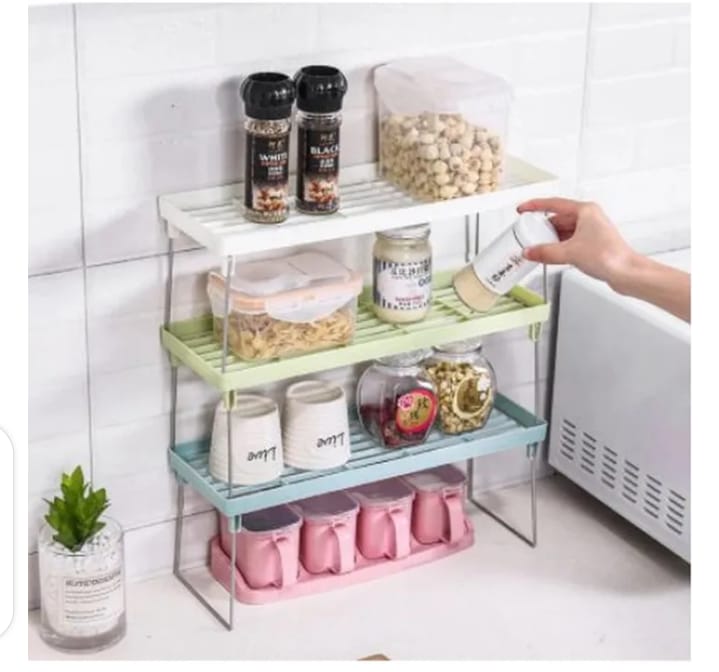 Folding Stack up shelf for spice jars Cabinet Shelves foldable Shelf Stand Spice Jars Rack Cupboard Storage Support Kitchen accessories Pantry Organizer - Image 2