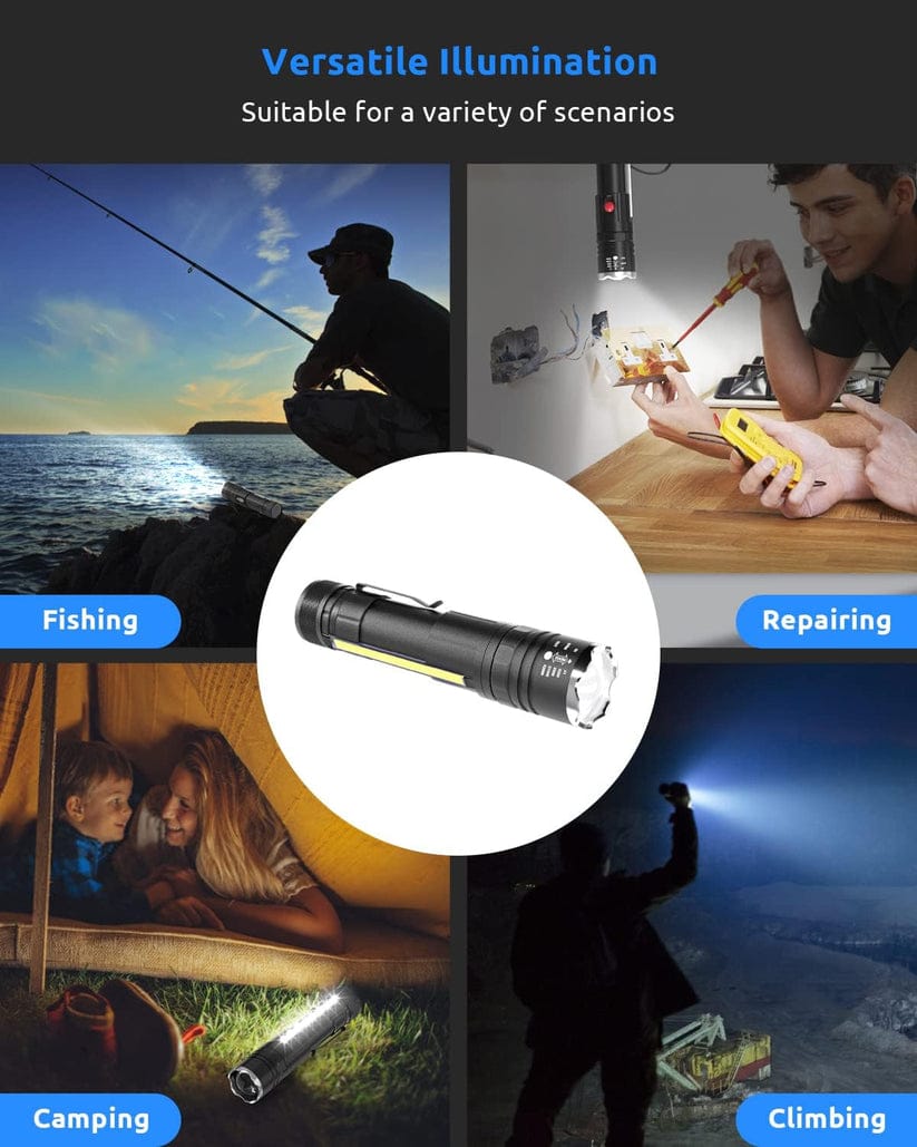 P50 super light rechargeable flashlight - Super bright Led Light - zoomable Rechargeable torch 3 mode - Image 2