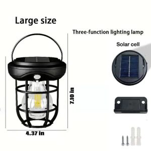 Solar Wall Lights Outdoor,Solar Camping Lights with 3 Lighting Modes & Motion Sensor, Waterproof LED Solar Camping Lantern Lamp
